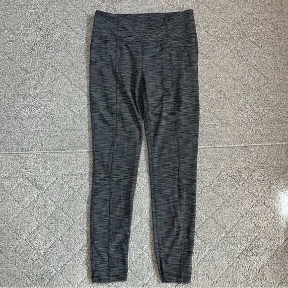 Athleta Metro High Waisted Leggings Herringbone Stretch Pants Womens Medium Gray - Picture 1 of 7